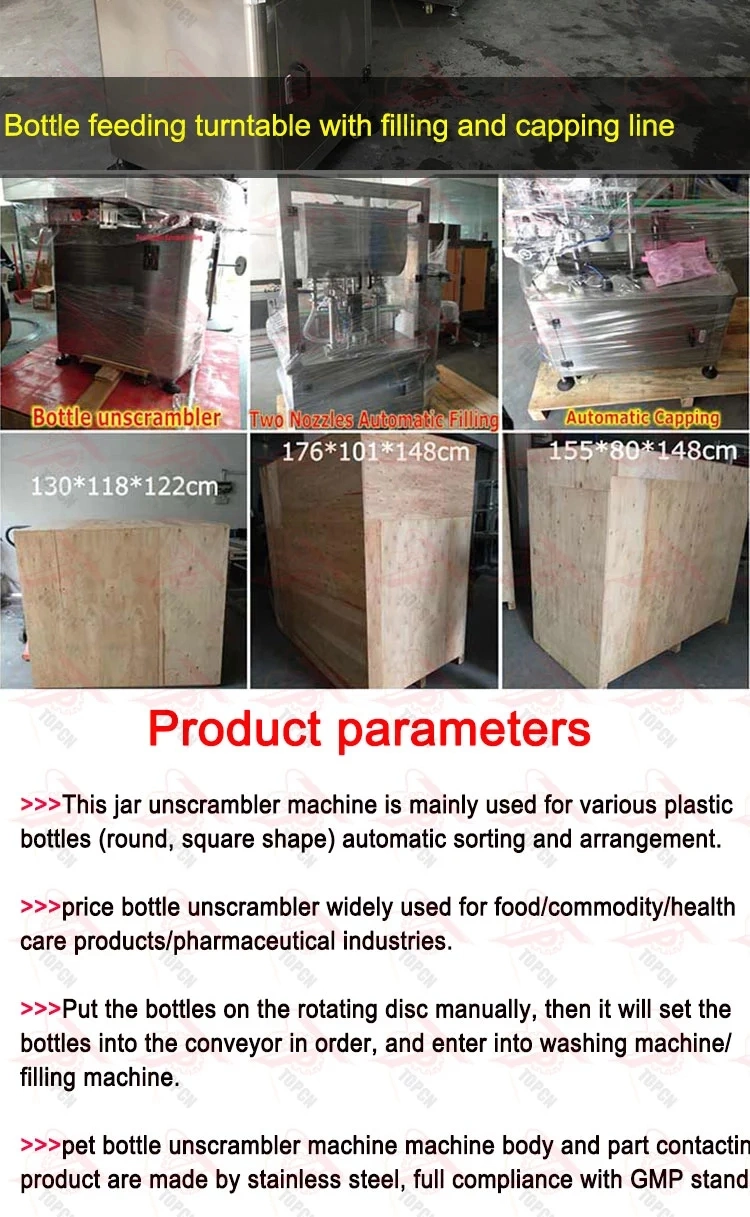 Price of Semi Automatic Plastic Pet Jar Bottle Unscrambler