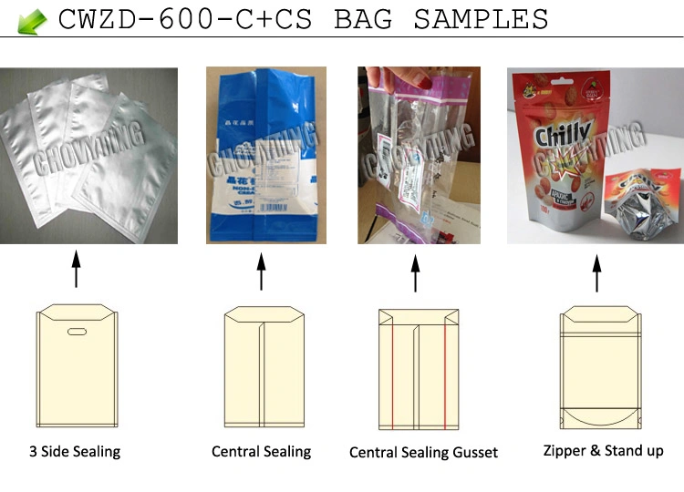 Automatic Multifunction Laminated Bag Three Side Gusset Third Film Insert Stand up Pouch Bag Making Machine
