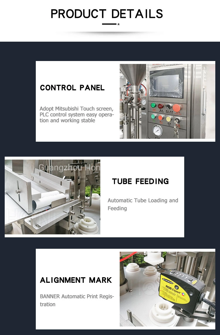 Honemix Automatic Plastic Tube Filling and Sealing Machine for Cosmetic/Hand Cream/Sanitizer Gel Toothpaste/Ointment Laminated Tube Packing Machine