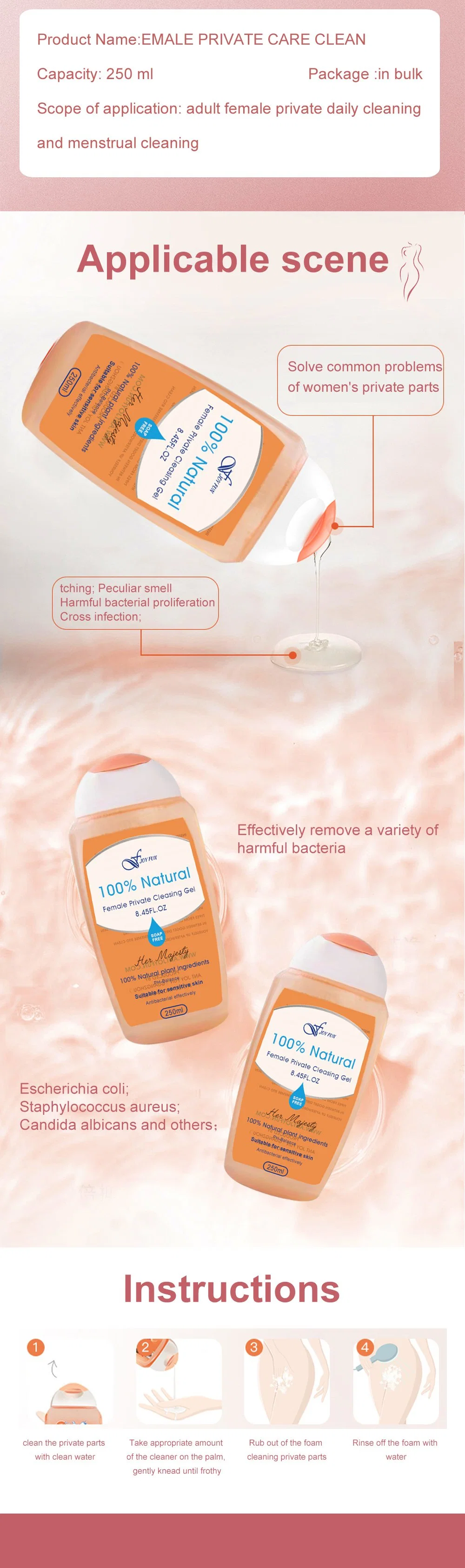 Private Label Herbal pH Balance Feminine Vaginal Wash