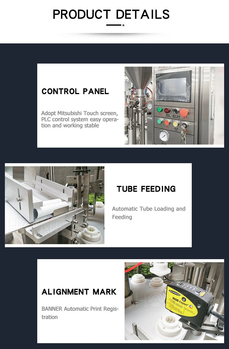 Hone Fully Automatic Plastic Toothpaste Tube Soft Cosmetic Cream Paste Tube Filling Sealing Machine for Sale