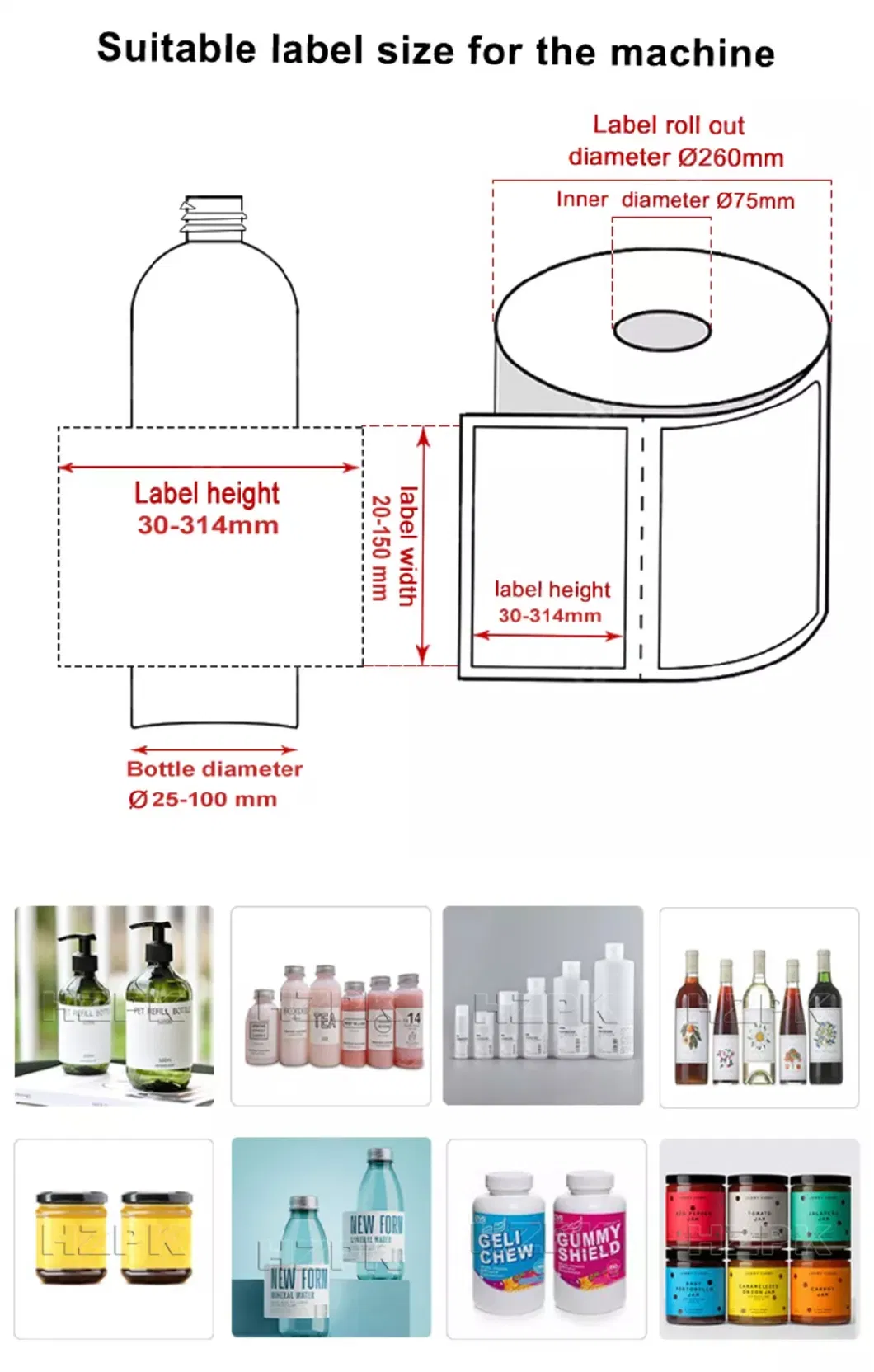 Hzpk Automatic Small Cosmetics Jar Plastic Glass Wine Round Oil Bottle Sticker Label Applicator Labelling Machine Price