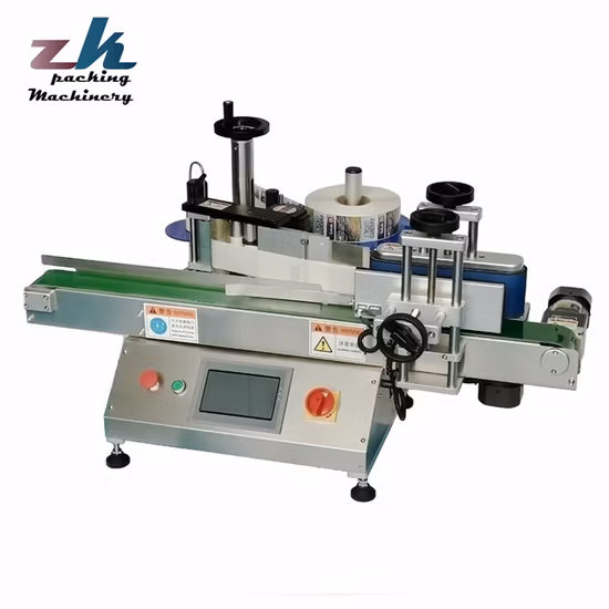 Automatic Water Plastic Bottle Label Sticker Tabletop Double Side Round Bottle Labelling Machine with Date Coder